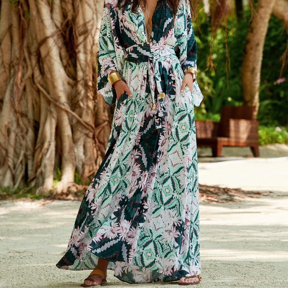 MELISSA ODABASH Floral print maxi dress S